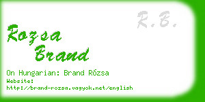 rozsa brand business card